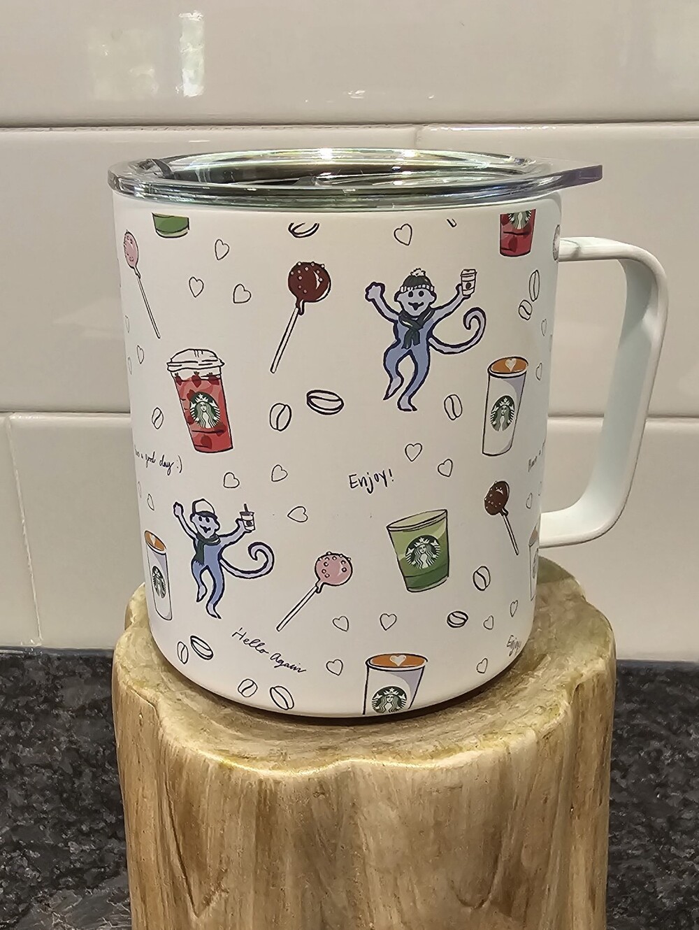 Starbucks Roller Rabbit Collaboration Mug 12oz Stainless Steel Tumbler w/ Lid